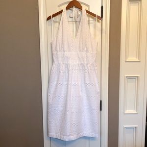 Jones New York | White Eyelet Halter Dress